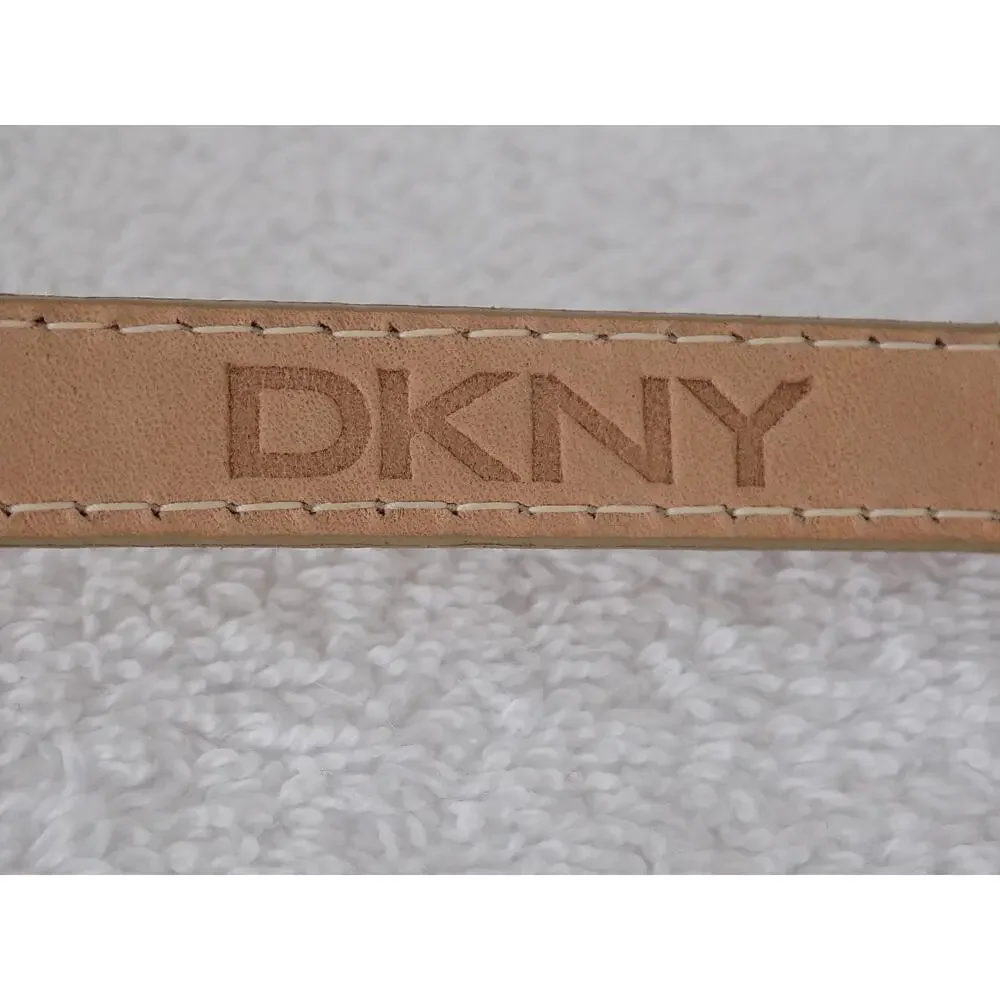 DKNY Italian calfskin leather snakeskin skinny belt size Small